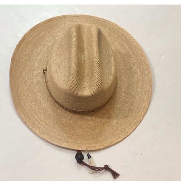 Vintage Other - Natural Straw Hat with Tassel Accent